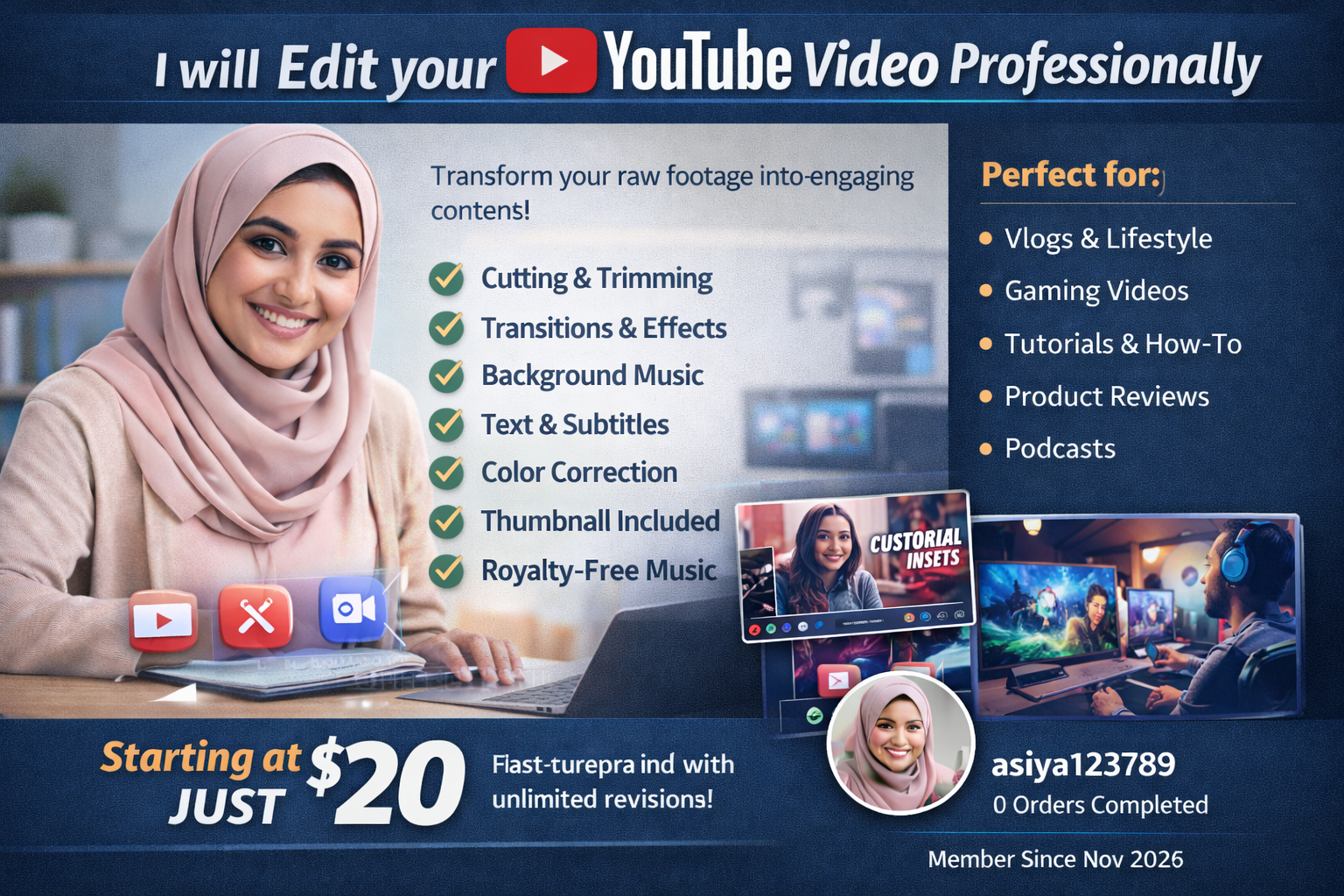 I will edit your YouTube video professionally