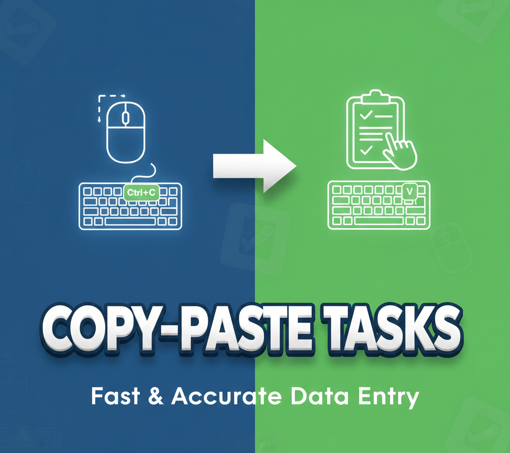 I will do fast and accurate copy-paste tasks and data transfer work