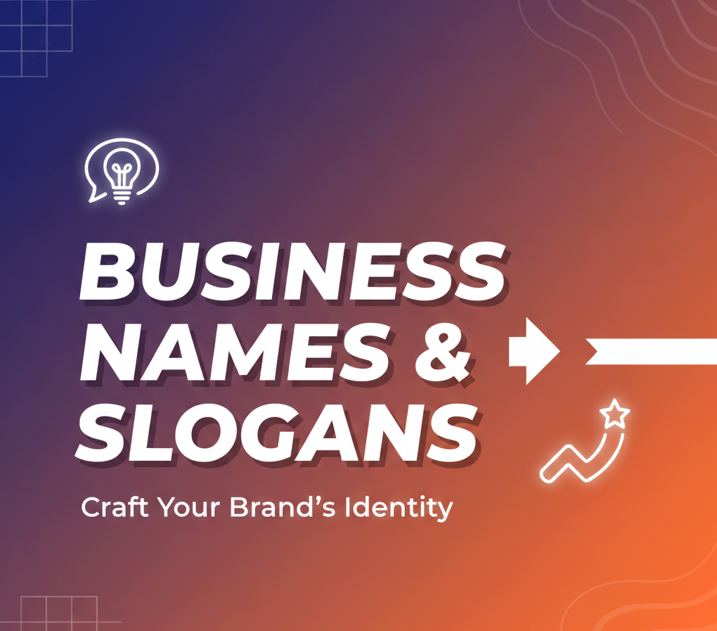 I will create catchy business names and memorable slogans for your brand