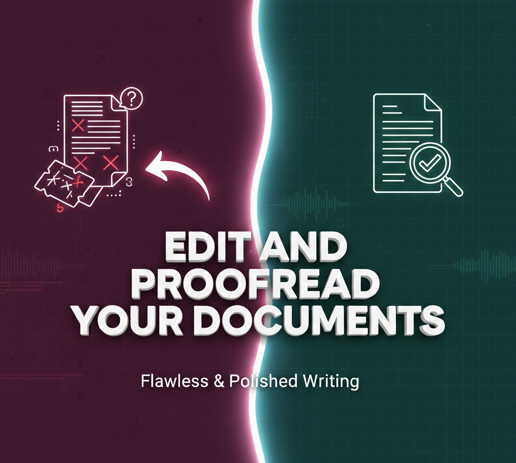 I will professionally edit and proofread your documents for clarity and perfection
