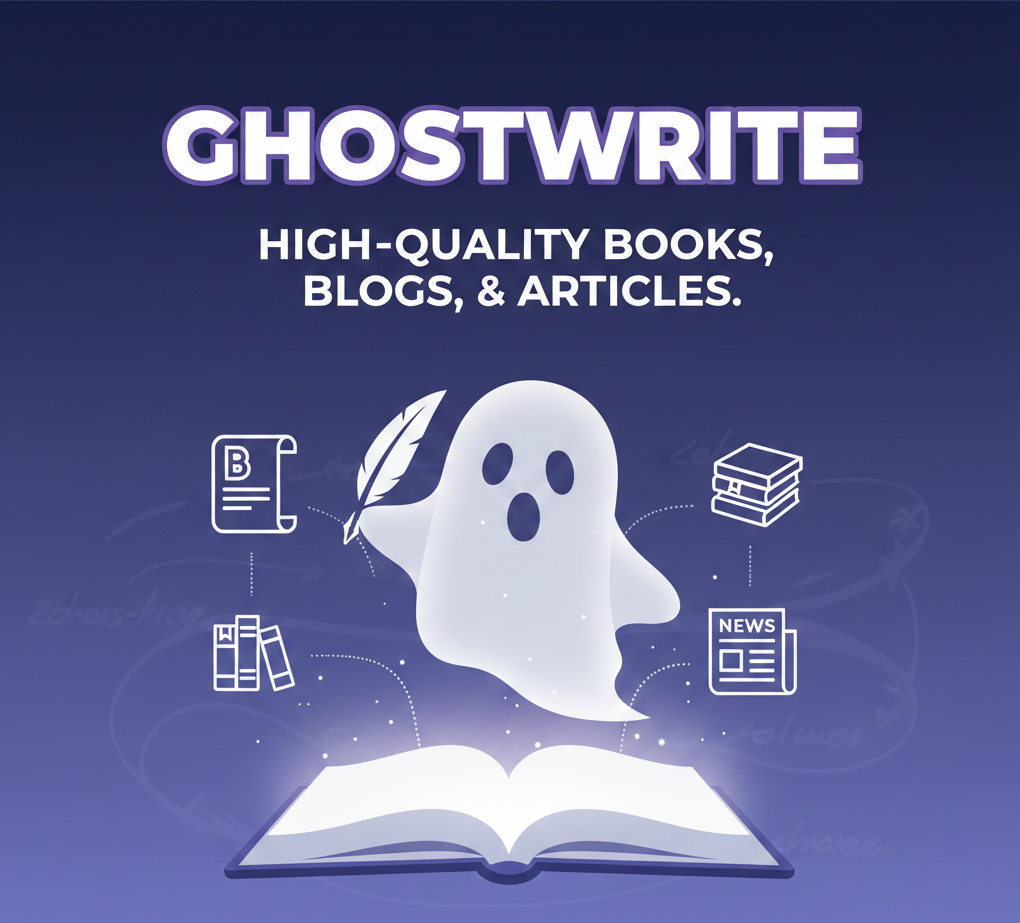 I will ghostwrite high-quality books, blogs, and articles for you